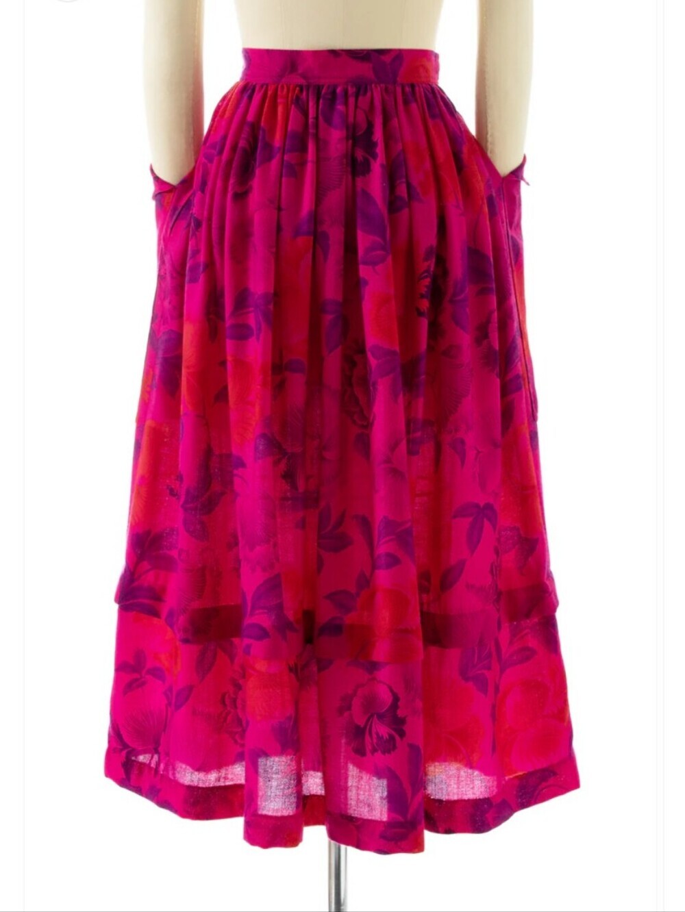 ESCADA vintage wool floral midi skirt - size xs / small - Picture 1 of 11